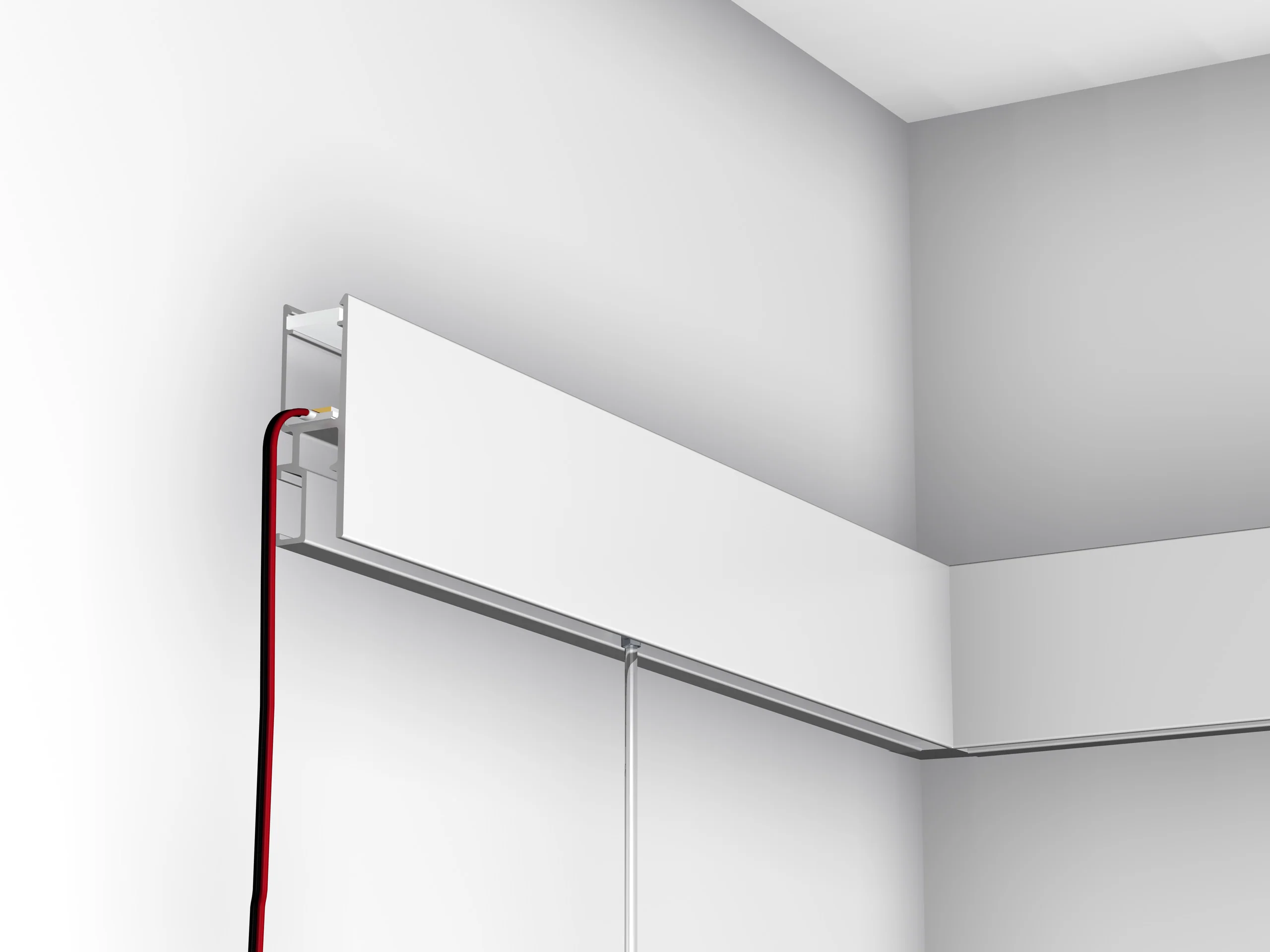 Cimaise avec éclairage indirect R35 Blanc Brut à peindre + diffuseur 200cm - accrochage tableau Newly - Image 6