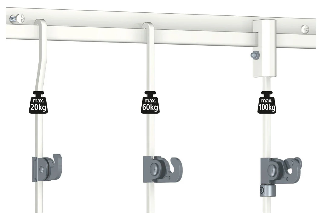 Cimaise Box PREMIUM Classic Rail Gris + Tige 4 mm - 200 cm - Kit tout en un - Image 4