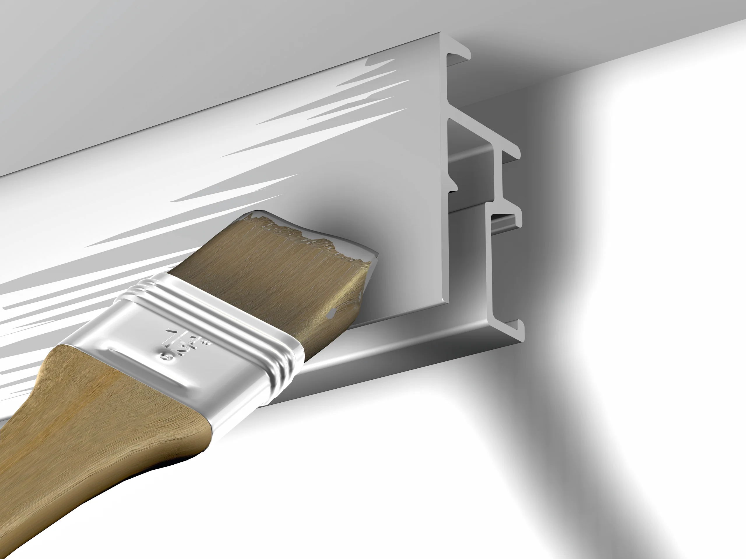 Cimaise Click+ Rail R20 Blanc 200cm + clips + vis & chevilles  - Cimaise Tableau Newly - Image 3