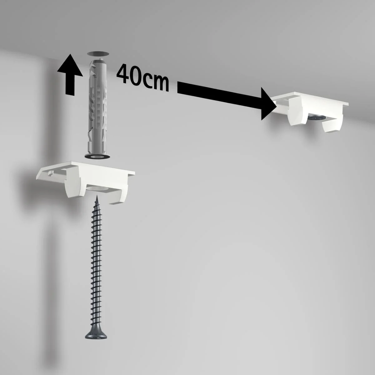 Cimaise Plafond Click Up Rail 200cm + clips + vis & chevilles multimatériaux - Cimaise Tableau Artiteq - Image 5