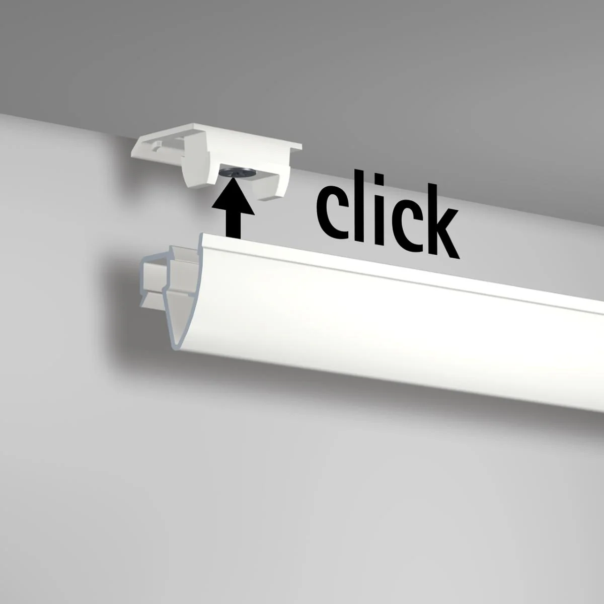 Cimaise Plafond Click Up Rail 200cm + clips + vis & chevilles multimatériaux - Cimaise Tableau Artiteq - Image 6