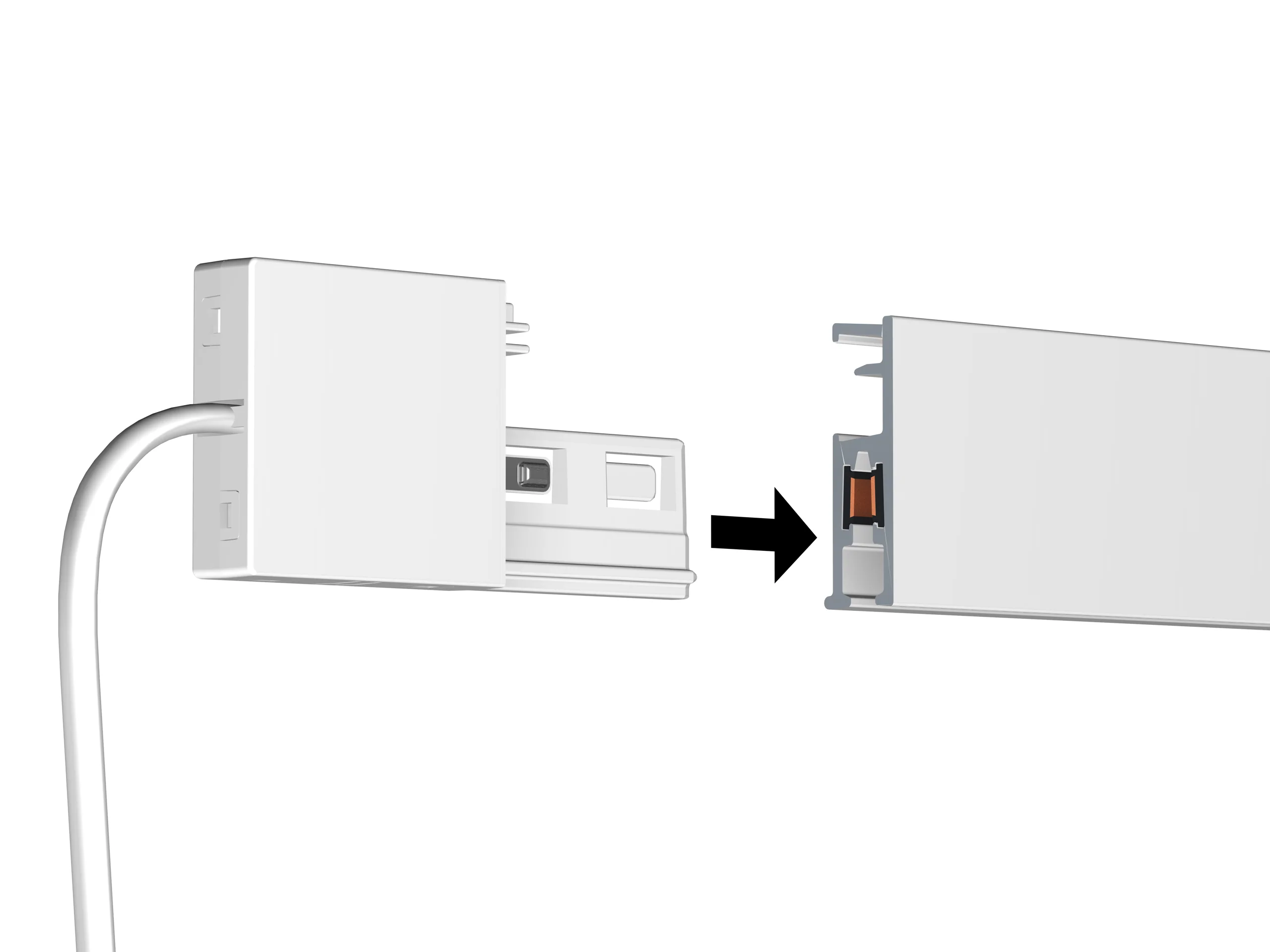 Connecteur d'alimentation sur le côté Illume Duo Rail - Accrochage éclairage - Image 2