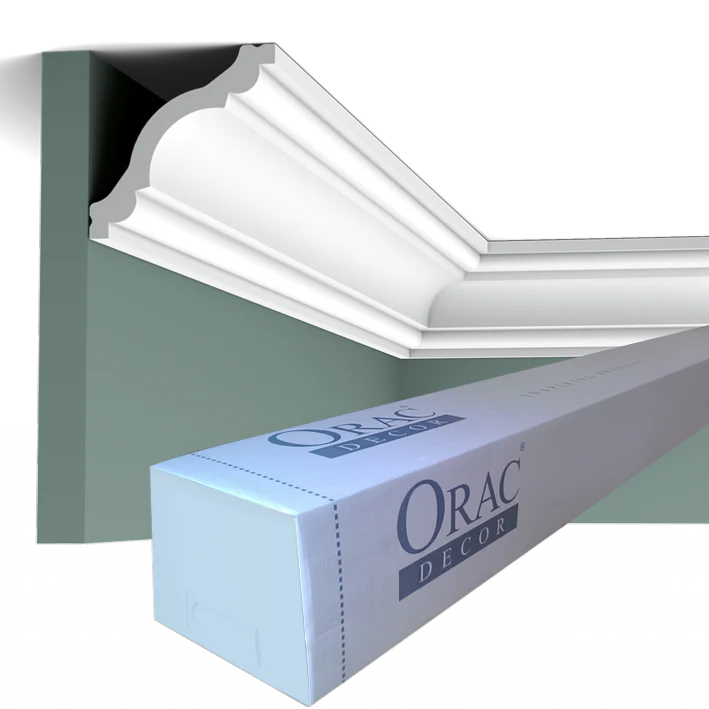 CX123 "Cabossée" Corniche plafond Orac Decor - 8x8x200cm (h x p x L) - moulure décorative polymère - Image 4