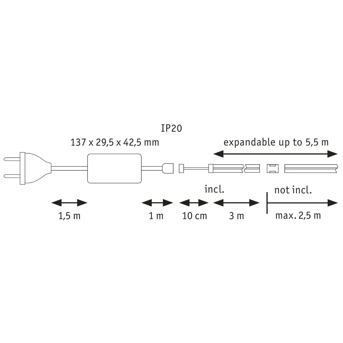 Kit bandeau MaxLED 500 COB Basic set blanc chaud Paulmann - éclairage indirect - Image 5