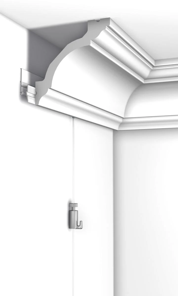 Kit Cimaise tableau DecoRail Artiteq 200 cm + corniche Orac Decor C213 - 200 x 8 x 8 cm - vis & chevilles murs mixtes - Image 3