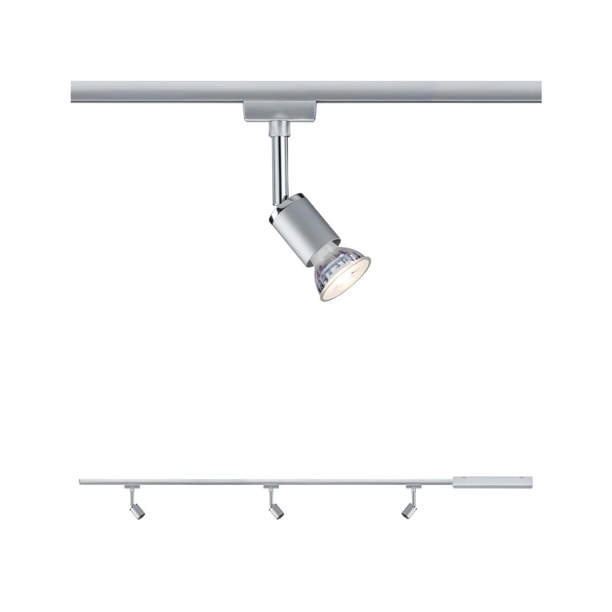 Kit complet Urail Pure II avec 3 spots chrome mat - Eclairage sur Rail plafond Paulmann - Image 3