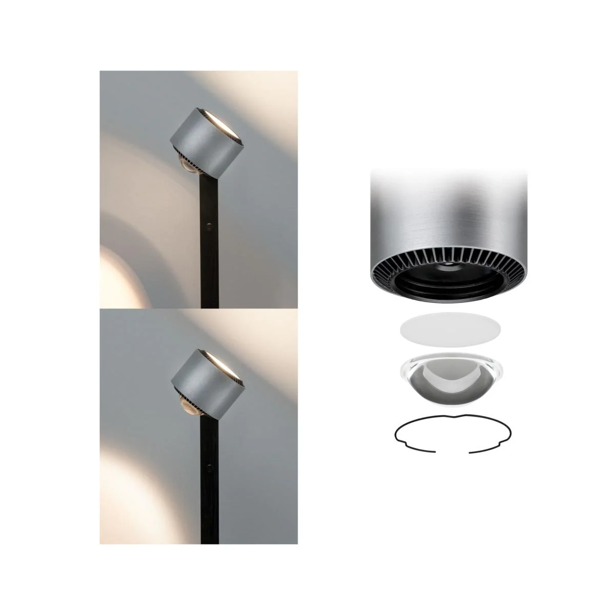 Lampadaire LED Aldan 17W noir et alu brossé - éclairage tableau - Image 3