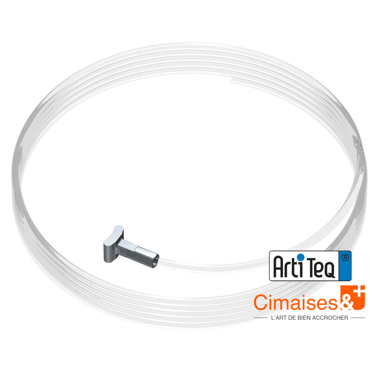 Pack de 5 fils perlon transparents + solid slider 2 mm - Accessoire Cimaise Artiteq - Image 4
