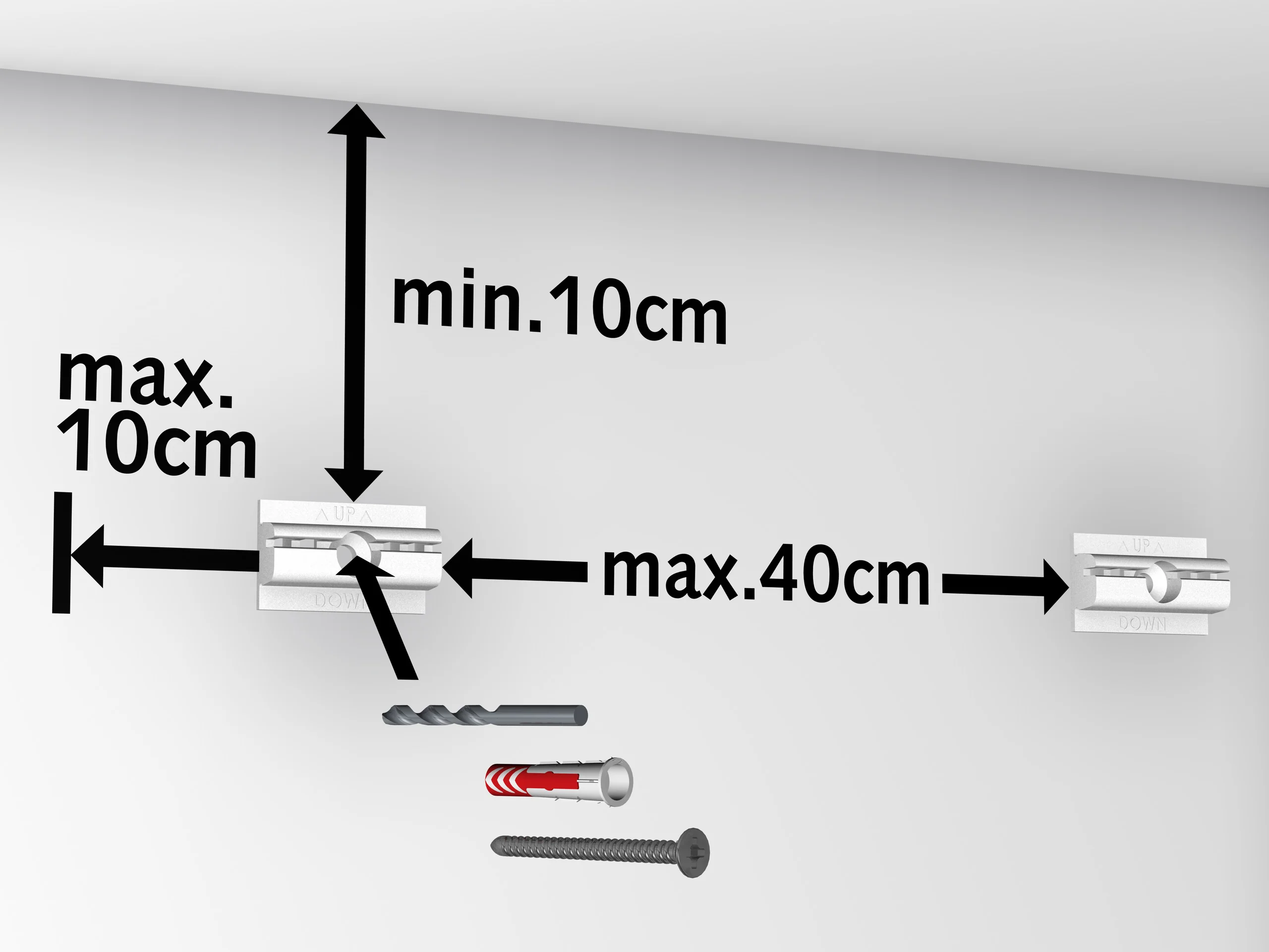 Pack 6 jeux de fixation trio pour Illume Duo Rail -vis & cheville Multimatériaux - Image 8