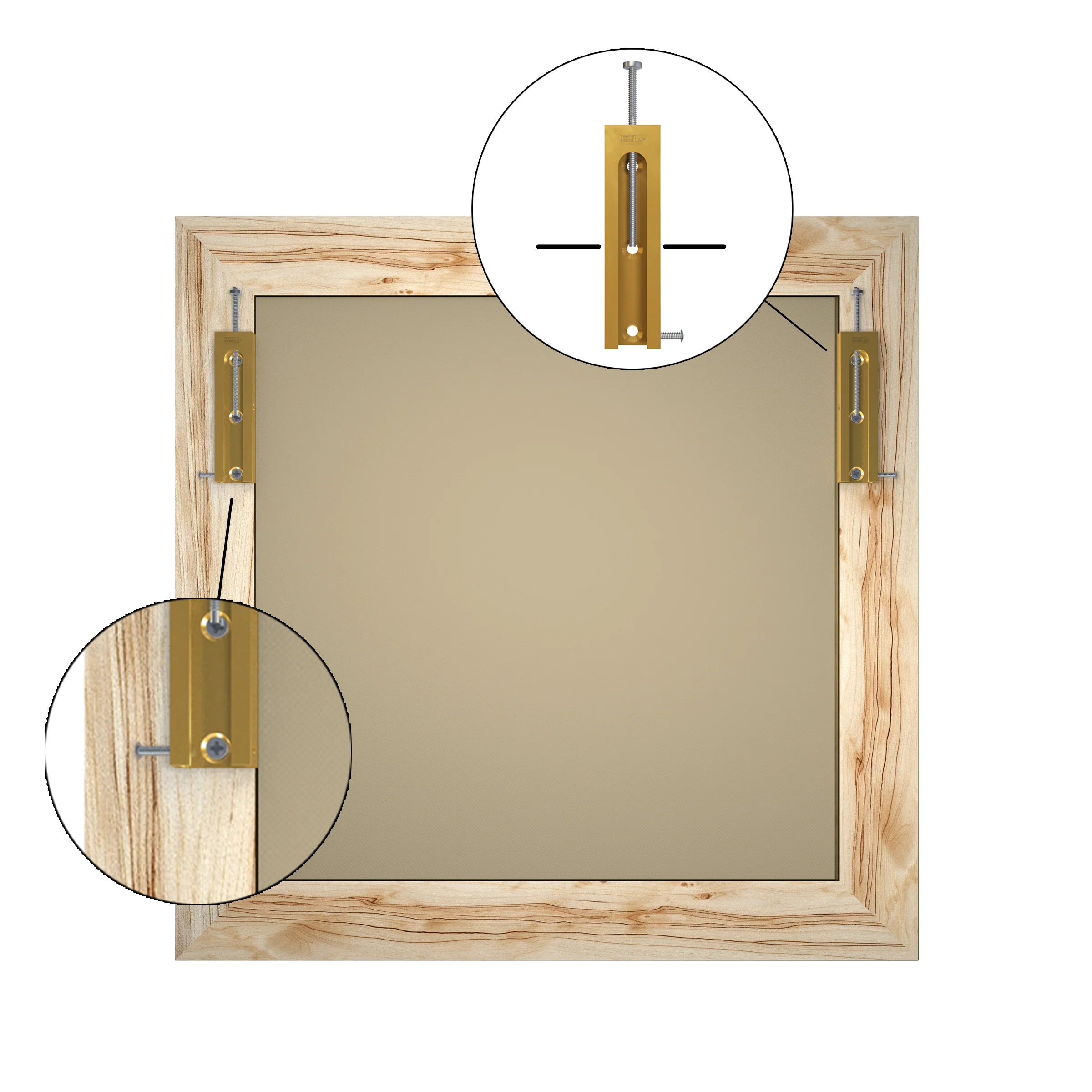Platine sécurisée à visser sur cadre/châssis bois 100 kg (TS Max) - accrochage d'œuvres Track & Slide - Image 6