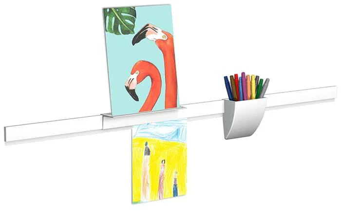 Pôt à crayon clipsable pour Info Rail blanc - Storage clip - Artiteq - Image 3