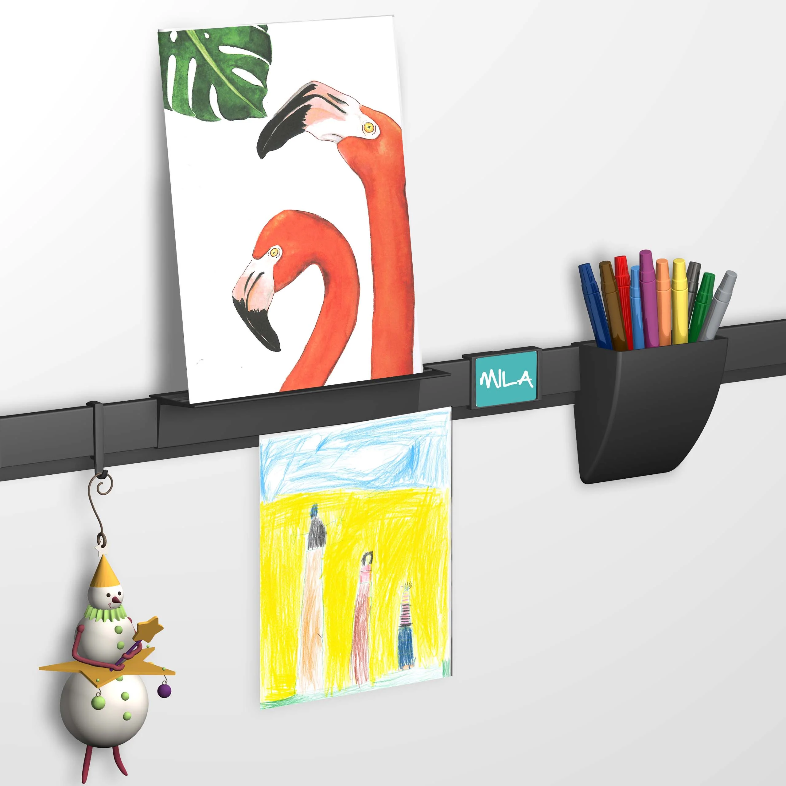 Pôt à crayon clipsable pour Info Rail noir - Storage clip - Artiteq - Image 3