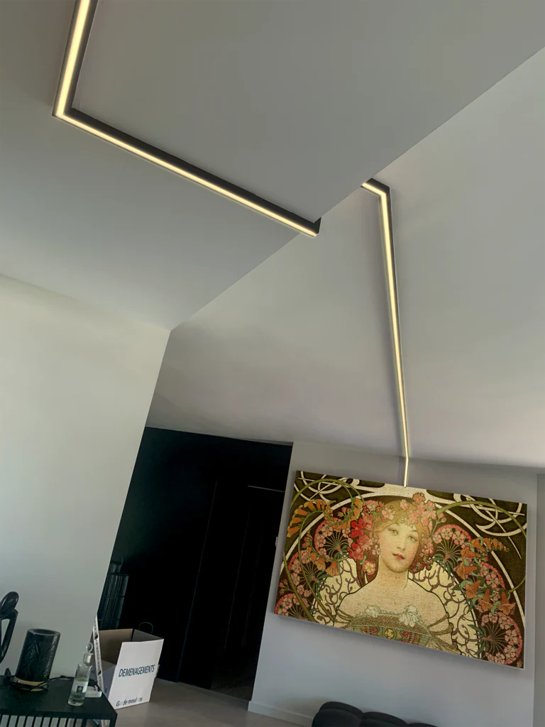 Profile aluminium pour ruban Led avec diffuseur clipsable - utilisable avec les corniches d'éclairage Orac - Image 8