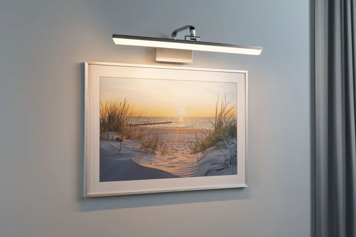 *Produit discontinué* Renan - Applique Tableau - 11W Alu brossé 60cm Paulmann - Image 2