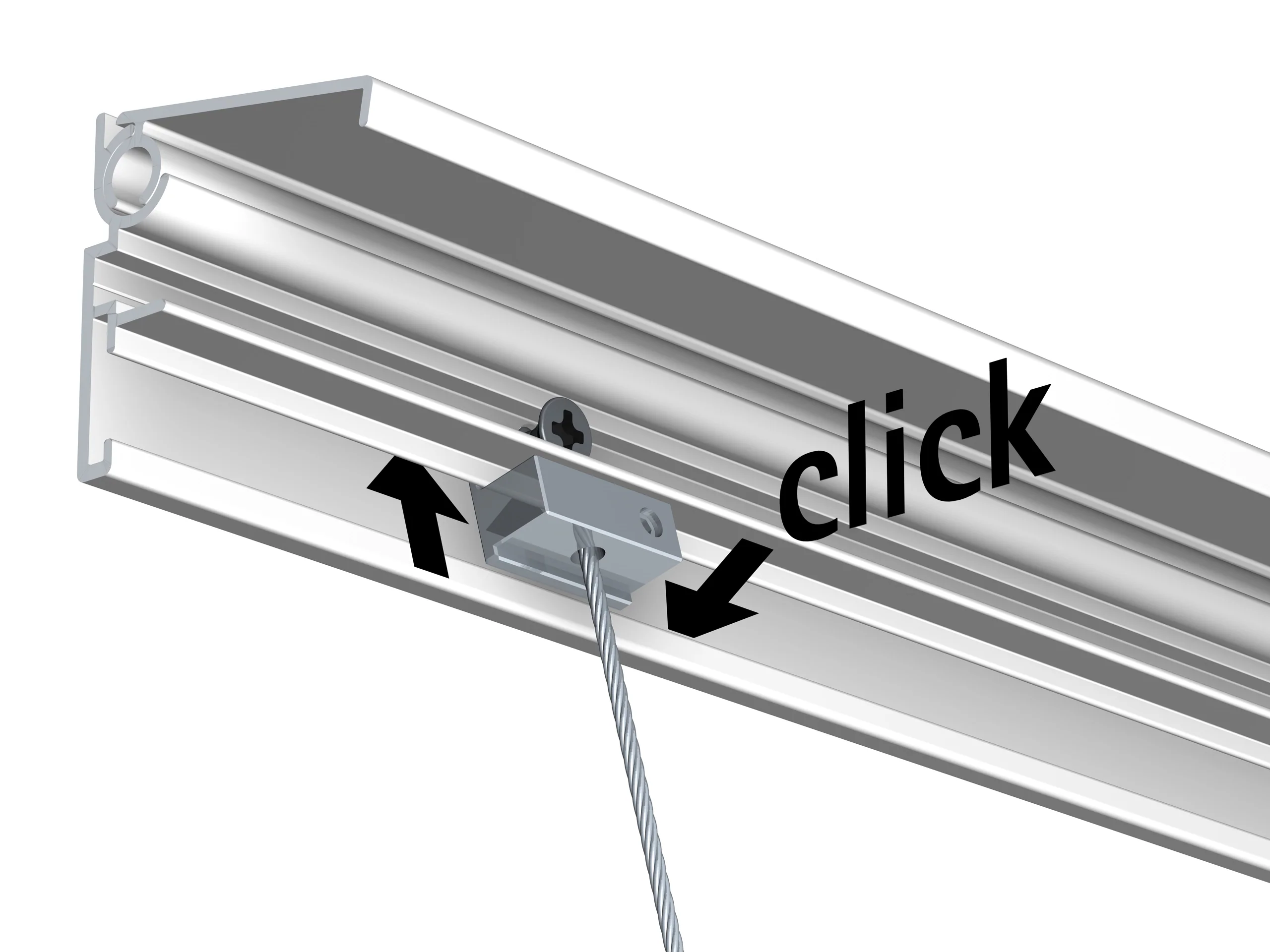 Set Slider câble acier inoxydable 1,2 mm pour cimaise Museum PLUS - Track & Slide - Image 5