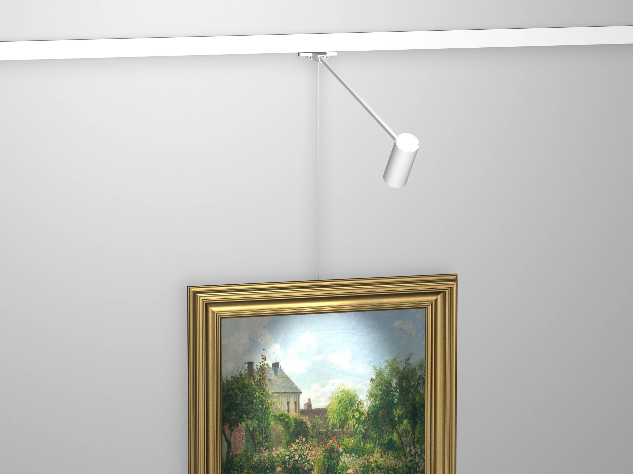 Spot sur tige 50 cm blanc Illume Duo Rail - Accrochage et éclairage tableau Artiteq - Image 2