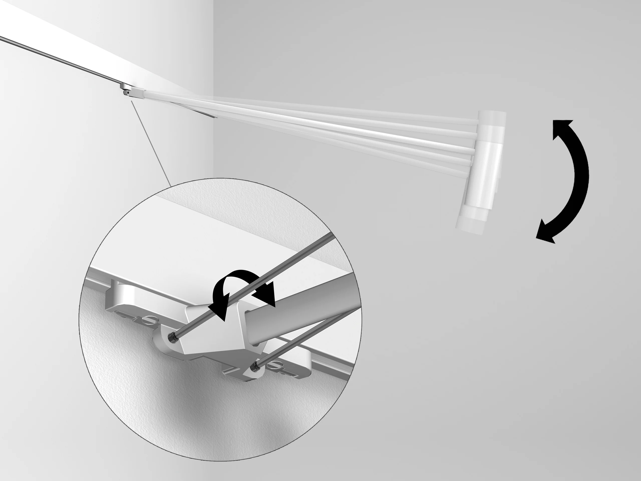 Spot sur tige 50 cm blanc Illume Duo Rail - Accrochage et éclairage tableau Artiteq - Image 8