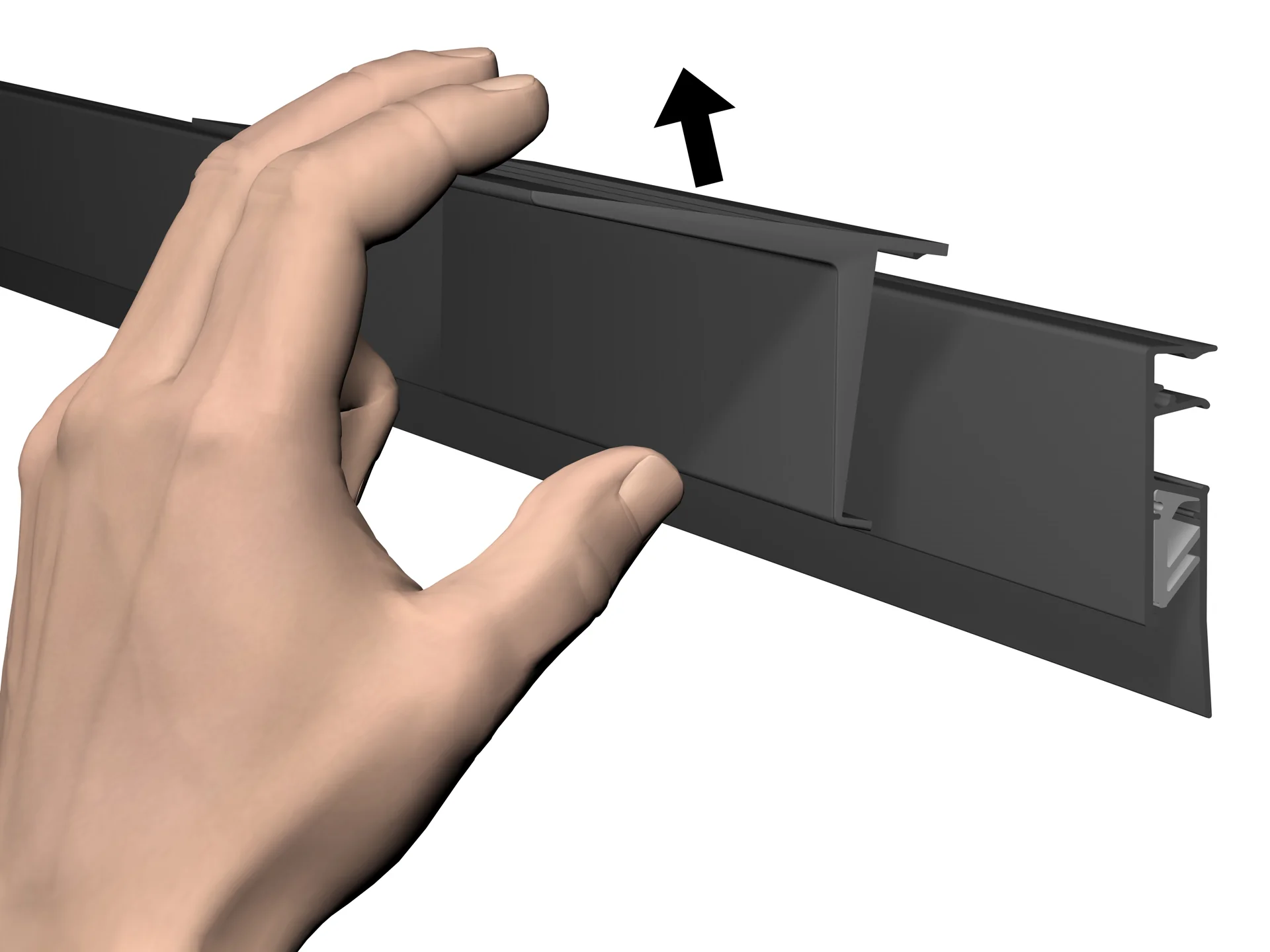 Tablette à clipser pour Info Rail Noir - Support-Clip - Artiteq - Image 3