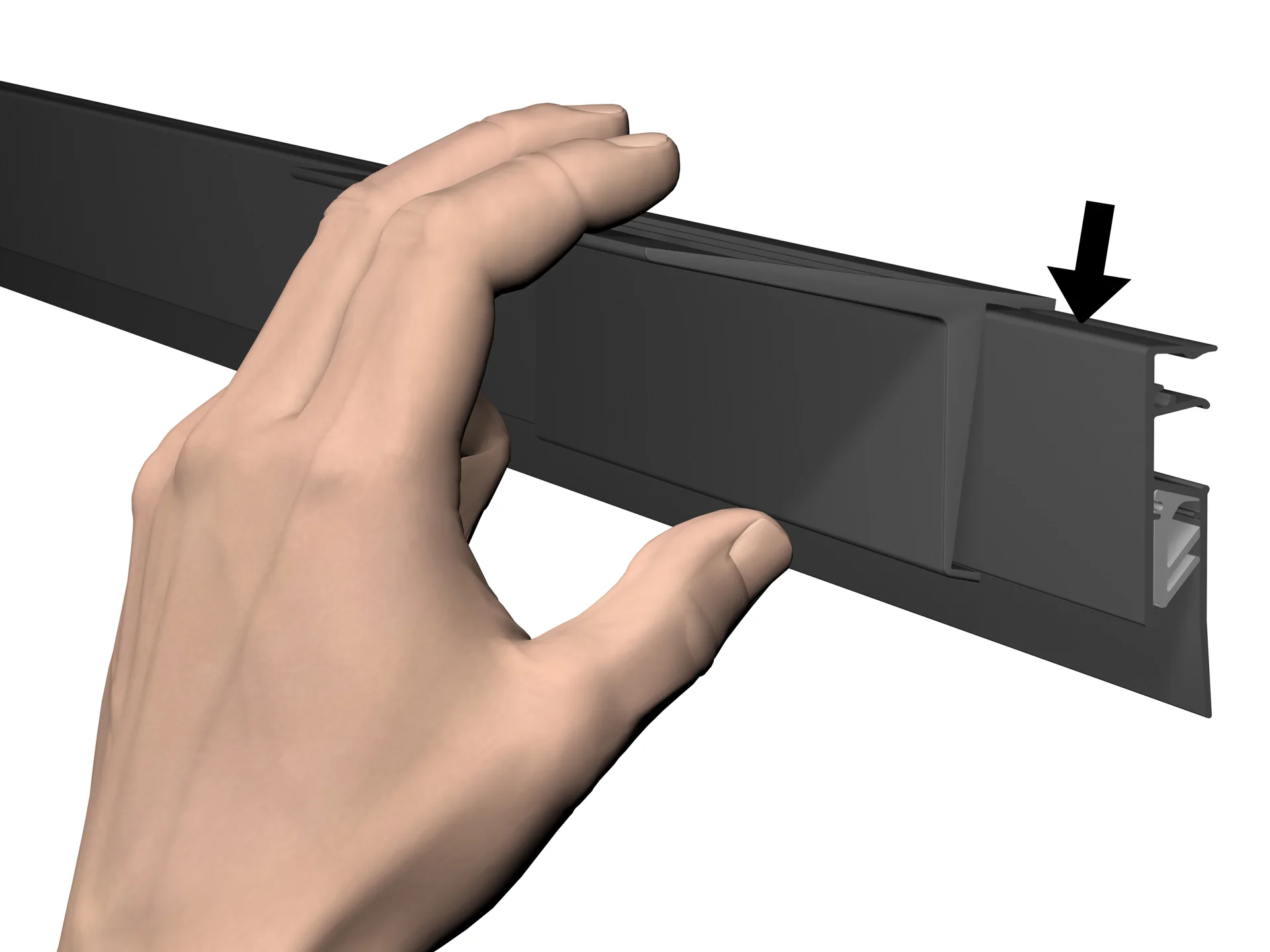 Tablette à clipser pour Info Rail Noir - Support-Clip - Artiteq - Image 4