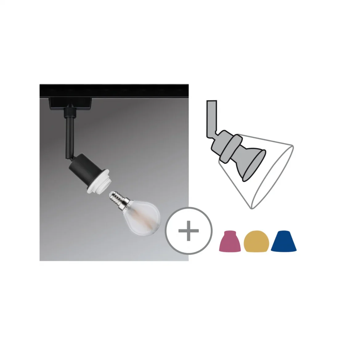 URail Spot sur rail DecoSystems Spot individuel 20W NOIR - Paulmann - Image 3
